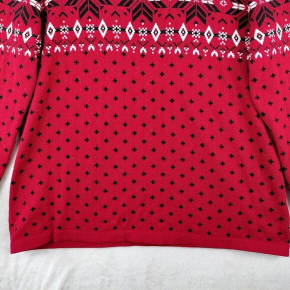 Breckenridge Sweater Womens Petite XL Red 1/4 Zip Fair Isle Holiday Christmas - Picture 4 of 13